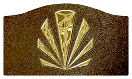 DASHELL-602-GD-SH-BR Gold Sunburst Shimmer Brown Background